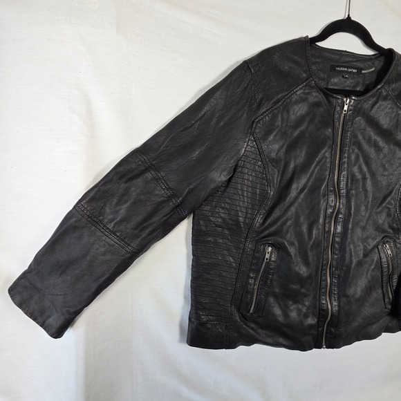Wilsons Leather Genuine Black Motorcycle Jacket Womens Plus 3X Goth Biker - Picture 6 of 16